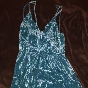 Velour teal mini dress!